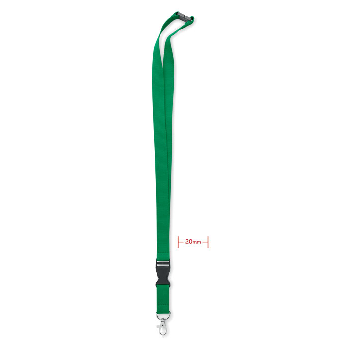 Lanyard détachable publicitaire en coton LANNYCOT Vert 